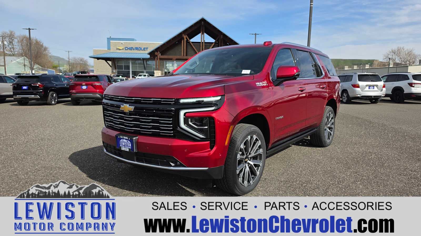 2026 Chevrolet Tahoe High Country in Radiant Red Tintcoat — front three-quarter view